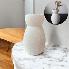 Tr Bohem Tarzda Dokulu Seramik Görünümlü Vazo – Minimalist ve Doğal Dokulu(Biyoplastik)
