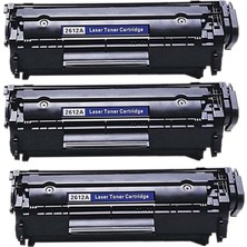 Tr Hp Uyumlu 1015-1018 12A (Q2612A) Siyah Muadil Lazer Toner (3 Adet)
