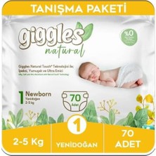 Tr Natural 1 Numara Yenidoğan Pamuklu Bebek Bezi, 2-5 Kg, 70 Adet, Tanışma Paketi