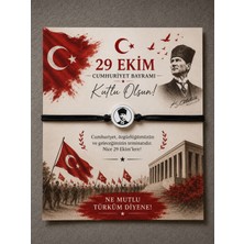 Blondcoo Trend 10’lu 29 Ekim Tasarımlı Hediye Kartlı Atatürk Temalı Bileklik Seti