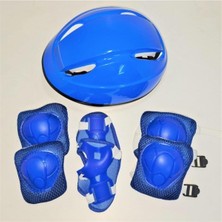 Tr Kask Dizlik Dirseklik Eldiven Koruyucu Çocuk Set Mavi