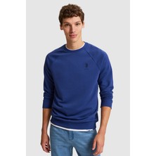U.S. Polo Assn. Erkek Indigo Bisiklet Yaka Regular Fit Basic Sweatshirt 50329441-VR028