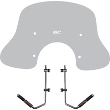 GP Kompozit Vespa GTS 300 / 150 Universal Uyumlu Ön Cam Gri - 42 cm