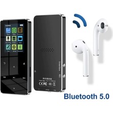 Junglee Bluetooth Lu Mp3-Mp4 Çalar Ses Kayıt Fm Radyolu Şarjlı Mp4 Player Dahili Hoparlör 8gb Hafızalı Black