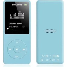 Junglee 8gb Hafıza Kartlı Bluetoothlu Mp3 Çalar Fm Radio Dahili Hoparlör Ekranlı Müzik Çalar Mavi
