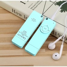 Junglee Bluetooth Lu Mp3 Player Dahili Hoparlör Kablolu ve Kablosuz Kulaklık ile Kullanabilme Mini Mp3 Çalar Mavi