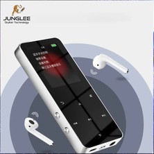 Junglee Bluetooth Lu Mp3-Mp4 Çalar Fm Radyolu Şarjlı Mp4 Player Dahili Hoparlör 8gb Hafızalı Müzik Çalar Silver
