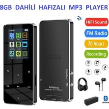 Junglee 8gb Hafızalı Mp3-Mp4 Player Müzik Çalar Fm Radyo Bluetooth Kulaklık ve Hoparlör Ile Kullanabilme Siyah
