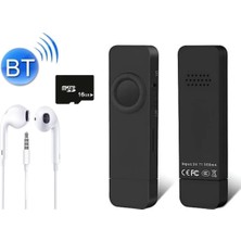 Junglee 5014MP Şarjlı Mp3 Çalar Bluetooth Lu Müzik Player Mini Mp3 Stick Hafıza Kartı Girişli 16GB Tf Kart Hediyeli Siyah