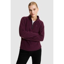 U.S. Polo Assn. Kadın Bordo Yarım Fermuarlı Sweatshirt 50329013-VR180