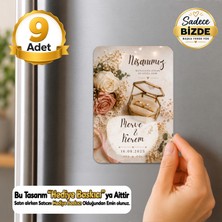 Hediye Baskıcı Nişan Günü Isimli Buzdolabı Magneti (6x9 Cm) 9 Adet – Tarihli Nişan Magneti