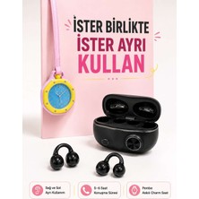 Birsence Kablosuz Kulaklık ve Pembe Askılı Çanta Charm Analog Saat Kampanya Seti