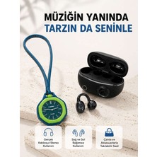 Birsence Kablosuz Kulaklık ve Yeşil Askılı Çanta Charm Saat Kampanya Seti Şarj Kutulu Bluetooth Kulaklık