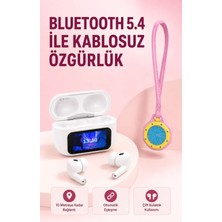 Birsence Bluetooth 5.4 Kablosuz Kulaklık Pembe Askılı Analog Charm Saat Ikili Set