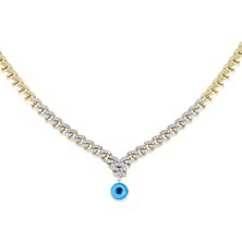 Ema Jewellery Altın Taşlı Göz Bebeğim Kolye