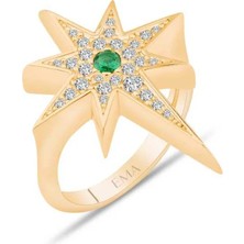 Ema Jewellery Zümrüt Taşlı Kuzey Yıldızı Yüzük
