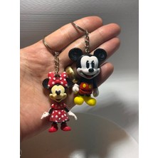 3D Renkli Dünyam Tasarım Atölyesi Mini ve Mickey Mouse 3D Baskı Model Anahtarlık