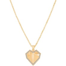 Ema Jewellery Taşlı Kalp Altın Kolye
