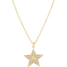 Ema Jewellery Taşlı Yıldız Altın Kolye