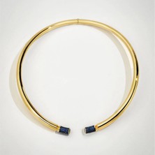 ReGold Vega 14 Ayar Altın Gece Mavisi Taşlı Choker Kolye