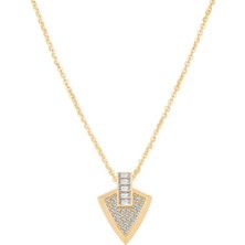 Ema Jewellery Taşlı Geometrik Kalkan Kolye