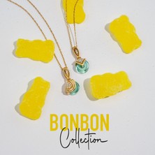 ReGold Bonbon 14 Ayar Altın Açık Mavi Taşlı Kolye