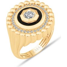 Ema Jewellery Işlemeli Taşlı Yüzük
