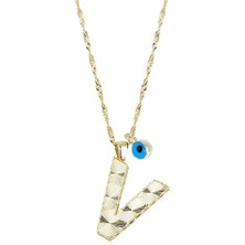 Ema Jewellery Altın V Harf Kolye