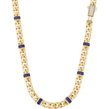 Ema Jewellery Mavi Taşlı Gurmet Zincir