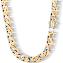 Ema Jewellery 11MM Taşlı Piramit Gurmet Zincir