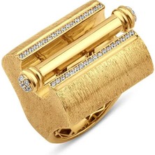 Regold Silindir Ucu Taşlı Yüzük