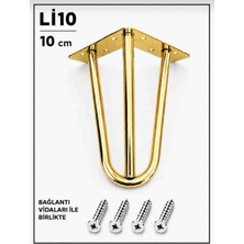 Li 10 Mil Martı Ayak Metal 3 Boru 10 cm , Gold Kaplama Mobilya,tv Ünitesi,dolap,koltuk,kanepe,masa,sehpa,baza,komodin,mobilya Ayağı