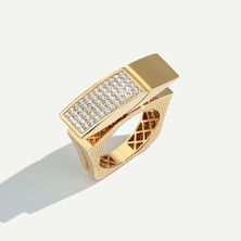 ReGold 14 Ayar Altın Pavé Taşlı Yüzük