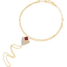 Ema Jewellery Taşlı Geometrik Kalkan Şahmeran