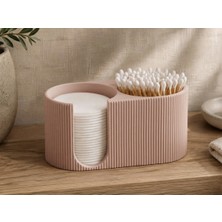 Minimalist Japandi Banyo Düzenleyici | Pamukluk ve Kulak Çubuğu Kutusu | Şık Makyaj Pamuğu Organizeri