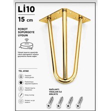 Li 10 Mil Martı Ayak Metal 3 Boru 15 cm , Gold Kaplama Mobilya,tv Ünitesi,dolap,koltuk,kanepe,masa,sehpa,baza,komodin,mobilya Ayağı