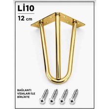 Li 10 Mil Martı Ayak Metal 3 Boru 12 cm , Gold Kaplama Mobilya,tv Ünitesi,dolap,koltuk,kanepe,masa,sehpa,baza,komodin,mobilya Ayağı