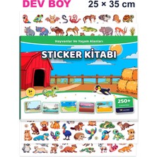 Minkino Dev Boy Sticker Kitabı 25X35 cm - Hayvanlar ve Yaşam Alanları | 250+ Sticker