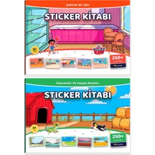 Minkino 2'li Sticker Kitabı (500+ Dev Sticker) Hayvanlar ve Yaşam Alanları | Şehirde Bir Gün