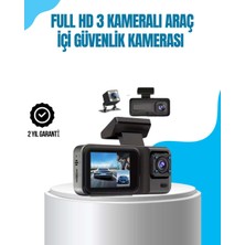 Birsence 3 Kameralı Araç Içi Kayıt Cihazı 1080P Full Hd Gece Görüşlü ve Wi-Fi Bağlantılı