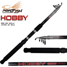 Portfish Hobby Teleskopik Fiber Olta Kamışı 180 cm 40-80 gr 2,10