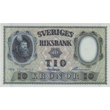 Banknoting Isveç 10 Kron 1956 Çil.