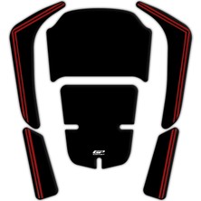 Gp Kompozit Honda Forza 250 2018-2026 Uyumlu Yeni Seri Tank Pad Siyah-Kırmızı