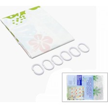 Marsilyan Çif Kanat Pvc Banyo Perdesi 2  Parça  x 90X180CM - 12 Halkalı (4887)