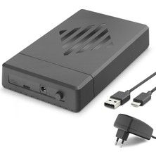 Elektronikçim 3.5 Inç Sata HDD Harici Disk Kutusu Type-C USB 2.0 Siyah HDX1794