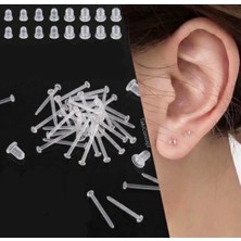 6 Adet Antialerjik Görünmez Şeffaf Bioplast Silikon Küpe