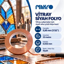 Glassmakro Vitray Siyah Folyo Bant 5,56 mm (7/32 Inç) x 33 M – 0,032 mm