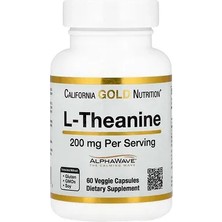 California Gold Nutrition L-Theanine, Alphawave®, 200 Mg, 60 Bitkisel Kapsül