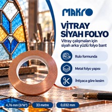 Glassmakro Vitray Siyah Folyo Bant 4,76 mm (3/16 Inç) x 33 M – 0,032 mm