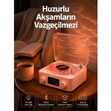 Akıllı Bayi Vintage Tarz Bluetooth Hoparlör – Gece Işığı ve Zaman Göstergeli Yeni Nesil